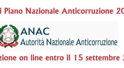 Schema di Piano Nazionale Anticorruzione 2019-2021, consultazione pubblica online. Invio contributi entro il prossimo 15 settembre