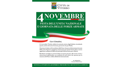 4 novembre 2020: Festa dell’Unità Nazionale e Giornata delle Forze Armate