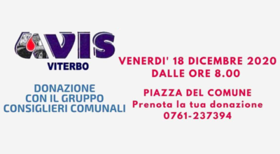 Il 18 dicembre dalle ore 8 alle ore 11 torna l’autoemoteca Avis in piazza del Plebiscito