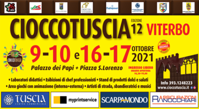 Dodicesima edizione di “CioccoTuscia”: il 9 e 10 e il 16 e 17 ottobre a Viterbo