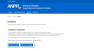 Da oggi certificati anagrafici online per i cittadini