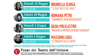 Al via Il Salotto delle 6, 26 e 28 maggio – 3 e 4 giugno ore 18 Teatro dell’Unione