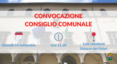 Consiglio comunale, in riunione giovedì 15 settembre alle 15.30