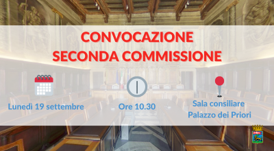 Seconda commissione in riunione lunedì 19 settembre