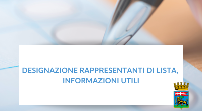 Designazione rappresentanti di lista, informazioni utili