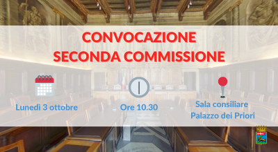 Seconda commissione in riunione lunedì 3 ottobre alle 10.30