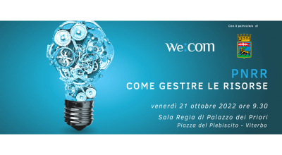 Pnrr: come gestire le risorse, domani, 21 ottobre, alle 9.30 convegno nella Sala Regia a Palazzo dei Priori