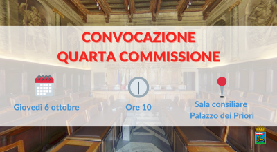 Quarta commissione in riunione domani, giovedì 6 ottobre