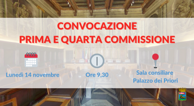 Prima e quarta commissione in seduta congiunta lunedì 14 novembre alle ore 9,30