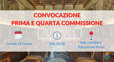 Prima e quarta commissione in seduta congiunta lunedì 13 marzo alle ore 10.30