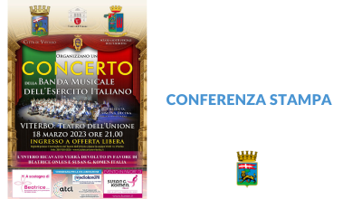 Conferenza stampa per il Concerto della Banda musicale dell’Esercito Italiano. Giovedì 9 marzo alle 14.30 presso la sala consiliare di Palazzo dei Priori