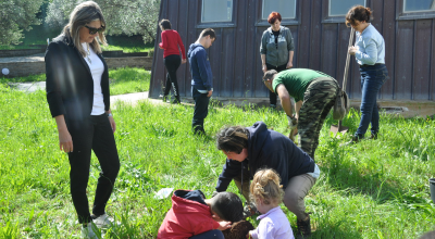 Tre nuovi alberi nel giardino della scuola materna di Tobia