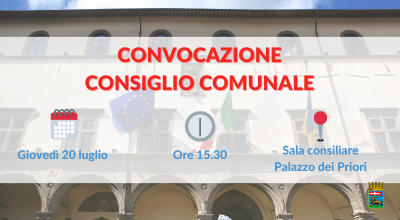 Consiglio comunale in riunione il 20 luglio alle 15.30