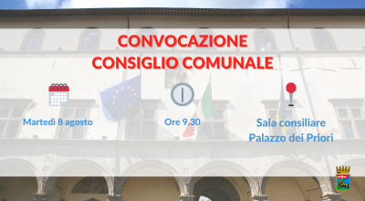 Consiglio comunale in riunione martedì 8 agosto