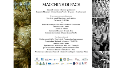 Inaugurazione mostra internazionale Macchine di Pace, questo pomeriggio alle 18 presso il santuario monastero Santa Rosa