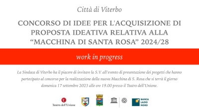 Presentazione progetti nuova Macchina di Santa Rosa. Domenica 17 settembre ore 19