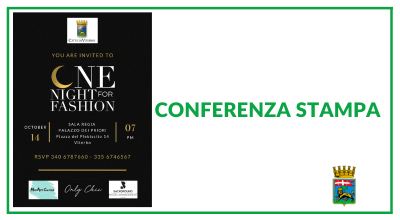 ONE NIGHT FOR FASHION, venerdì 6 ottobre alle 11 la conferenza stampa