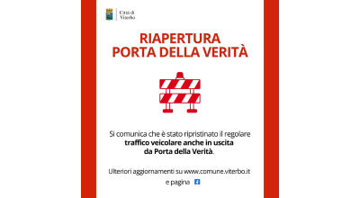 Riaperta al traffico Porta della Verità