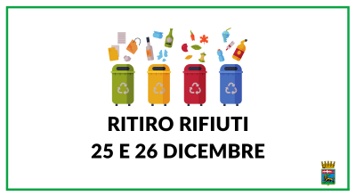 Ritiro rifiuti 25 e 26 dicembre, informazioni utili