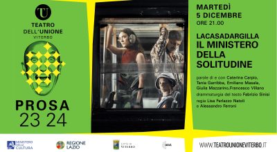 “Il Ministero della Solitudine” al Teatro dell’Unione. Martedì 5 dicembre alle ore 21