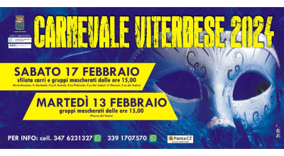 Carnevale Viterbese, sabato 17 febbraio: sfilata di carri e gruppi mascherati per le vie del centro. Attenzione alla viabilità