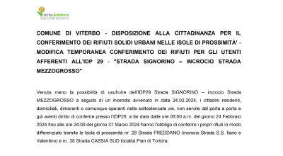 Isola di prossimità n. 29 – Strada Signorino – incrocio Strada Mezzogrosso, informazioni utili