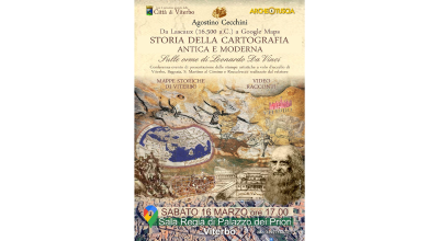 Da Lascaux a Google Maps. Storia della Cartografia antica e moderna – Sulle orme di Leonardo Da Vinci. Sabato 16 marzo, ore 17 – Palazzo dei Priori