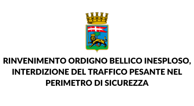 Rinvenimento ordigno bellico inesploso, interdizione del traffico pesante nel perimetro di sicurezza