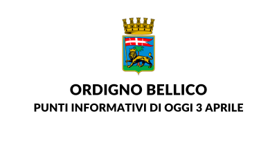 Ordigno bellico, punti informativi di oggi 3 aprile