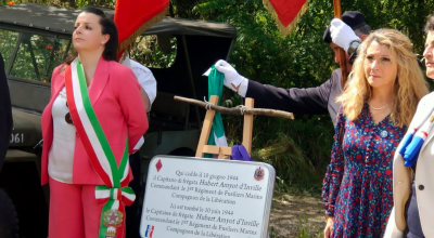 Il sottosegretario alla Difesa francese Patricia Mirallès a Viterbo per la cerimonia in onore dell’eroe di guerra Hubert Amyot d’Inville