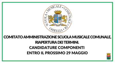 Comitato amministrazione scuola musicale comunale, riapertura dei termini. Candidature componenti entro il prossimo 29 maggio