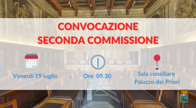 Seconda commissione in riunione venerdì 19 luglio