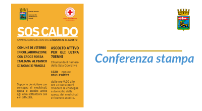 Conferenza stampa SOS Caldo – Estate 2024. Mercoledì 31 luglio, ore 11,30 – sala consiliare di Palazzo dei Priori