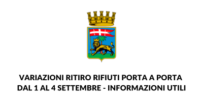 Variazioni ritiro rifiuti porta a porta dal 1 al 4 settembre – Informazioni utili