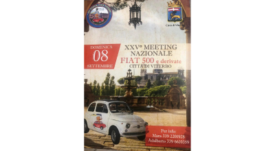 XXV meeting nazionale Fiat 500 e derivate città di Viterbo, domenica 8 settembre a piazza del teatro