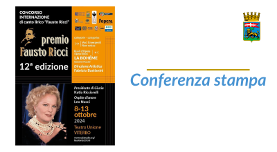 Conferenza stampa Premio lirico Fausto Ricci. Venerdì 11 ottobre, ore 15 – Teatro Unione