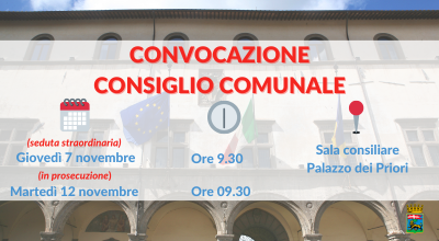 Consiglio comunale, giovedì 7 novembre seduta straordinaria su progetti PNRR