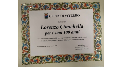 Cento anni per Lorenzo Cimichella, gli auguri della sindaca Frontini