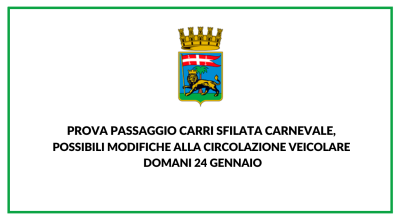 Prova passaggio carri sfilata carnevale, possibili modifiche alla circolazione veicolare domani 24 gennaio