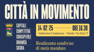 Viterbo città in movimento, domani 14 febbraio la presentazione del rendiconto condiviso di metà mandato dell’amministrazione Frontini